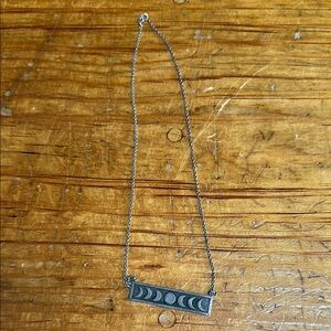 Celestial Sterling Silver Moon Phase Lunar Necklace